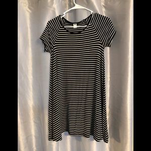 Black and white striped t-shirt dress
